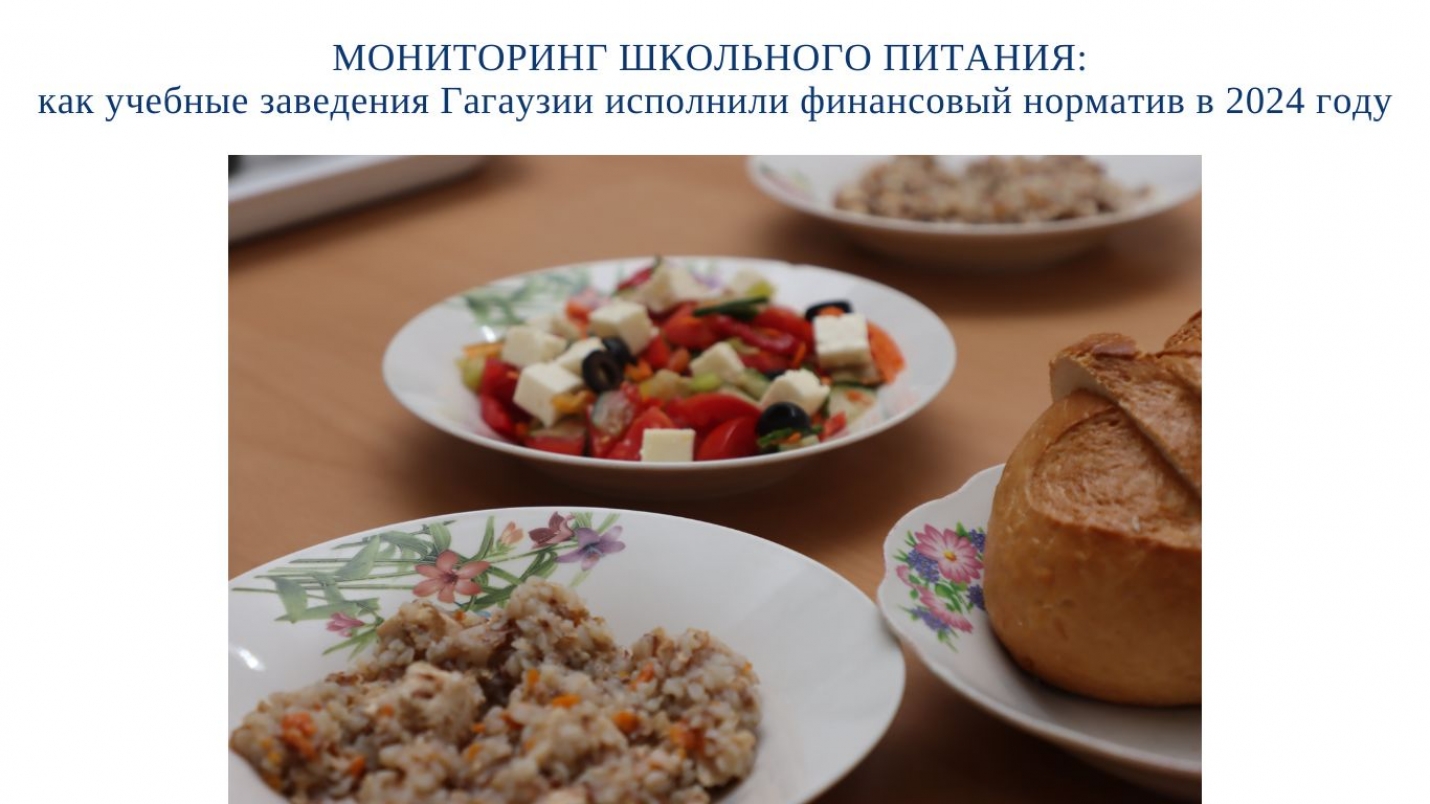 МОНИТОРИНГ ШКОЛЬНОГО ПИТАНИЯ: как учебные заведения Гагаузии исполнили финансовый норматив в 2024 году